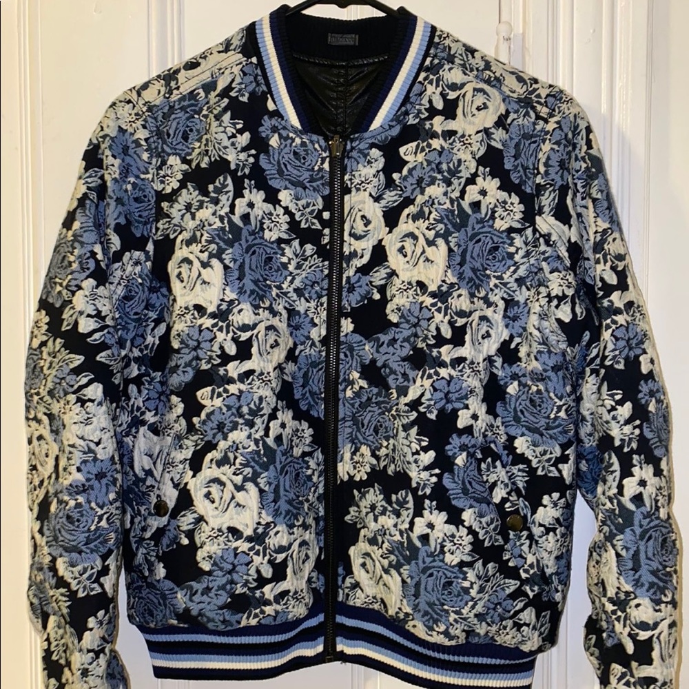 Blank NYC Reversible Floral Leather Bomber Jacket